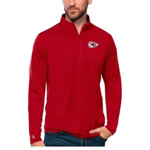 Men's Antigua Red Kansas City Chiefs Quarter-Zip Lightweight Pullover Size L